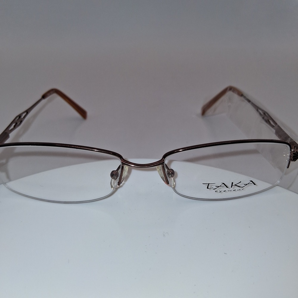 TAKA Eyewear T2604 54/18/140 Brown Eyeglass Frames Only New